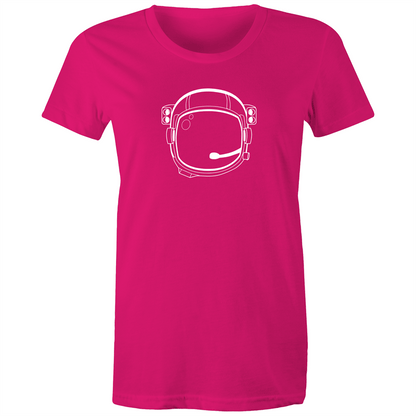 Astronaut Helmet - Women's T-shirt Fuchsia Womens T-shirt Space Womens