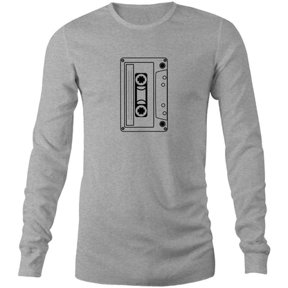 Cassette - Long Sleeve T-Shirt Grey Marle Unisex Long Sleeve T-shirt Mens Music Retro Womens