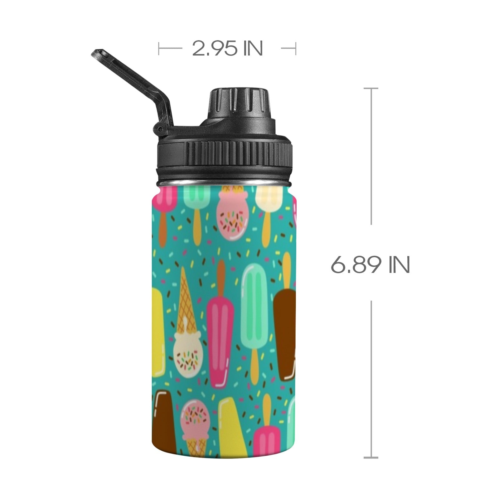 Ice Cream - Kids Water Bottle with Chug Lid (12 oz) Kids Water Bottle with Chug Lid Food