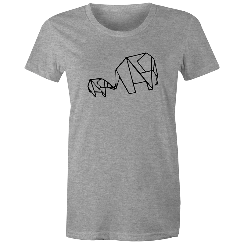 Origami Elephants - Women's T-shirt Grey Marle Womens T-shirt animal Womens