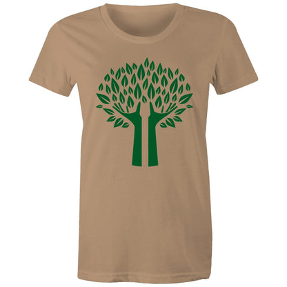 Green Tree - Women's Maple Tee Tan Womens T-shirt Environment Plants Womens