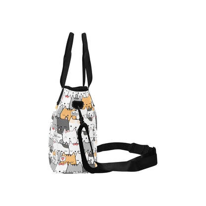 Cat Hello - Tote Bag with Shoulder Strap Nylon Tote Bag