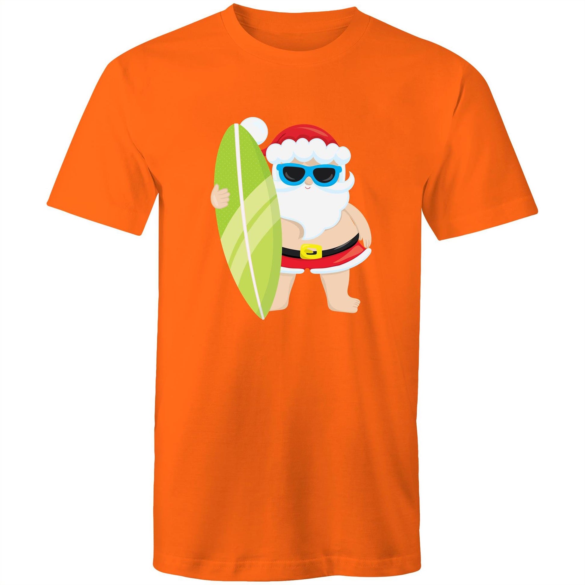 Surf Santa - Mens T-Shirt Orange Christmas Mens T-shirt Merry Christmas