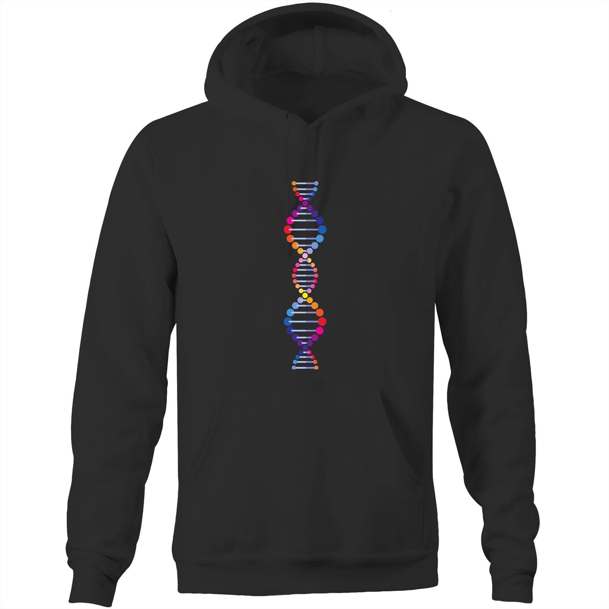 DNA - Pocket Hoodie Sweatshirt Black Hoodie Mens Science Womens