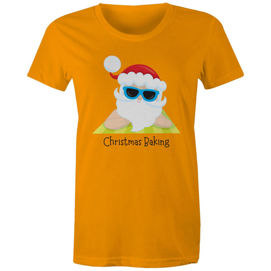 Christmas Baking - Womens T-shirt Orange Christmas Womens T-shirt Merry Christmas