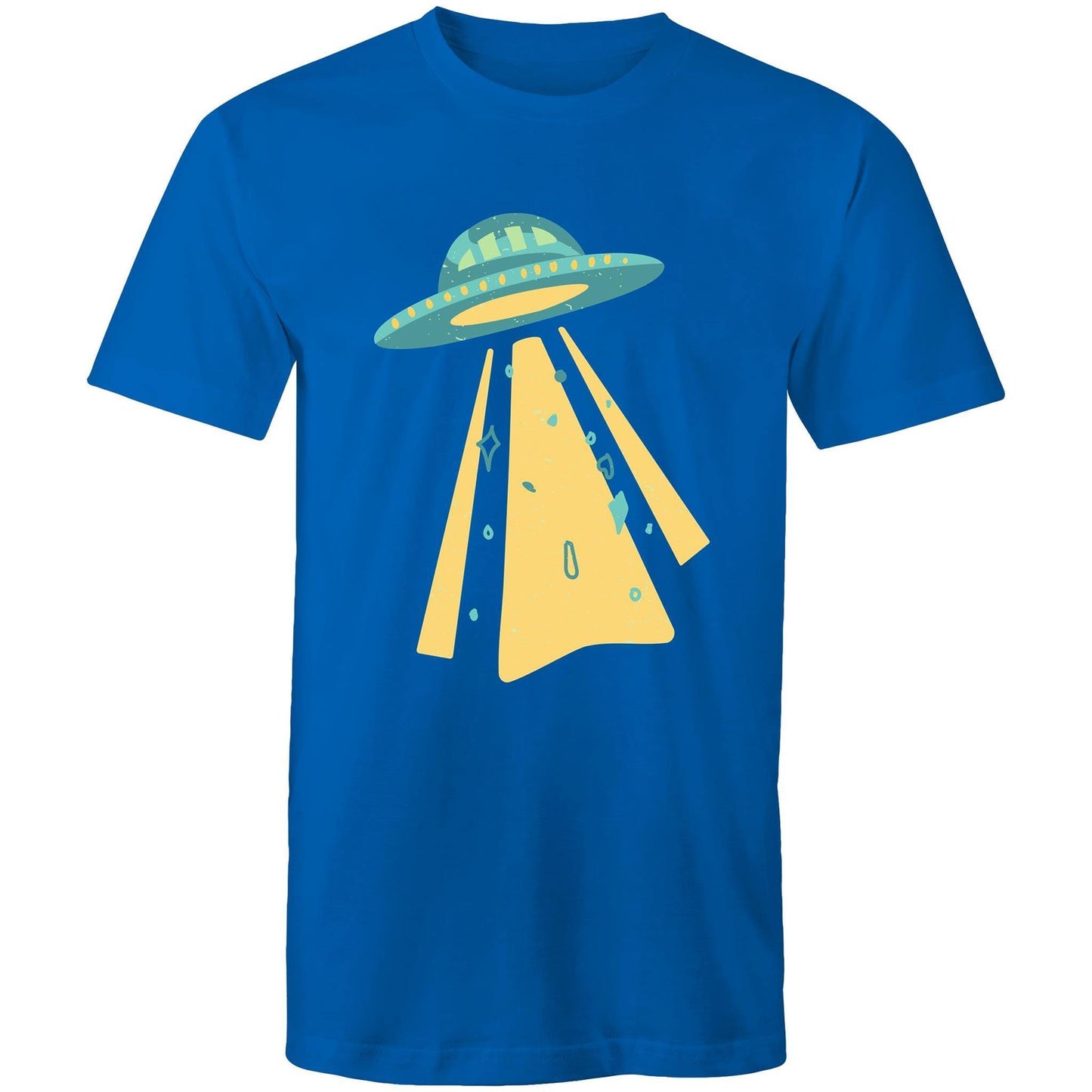 UFO - Mens T-Shirt Bright Royal Mens T-shirt Mens Retro Sci Fi Space