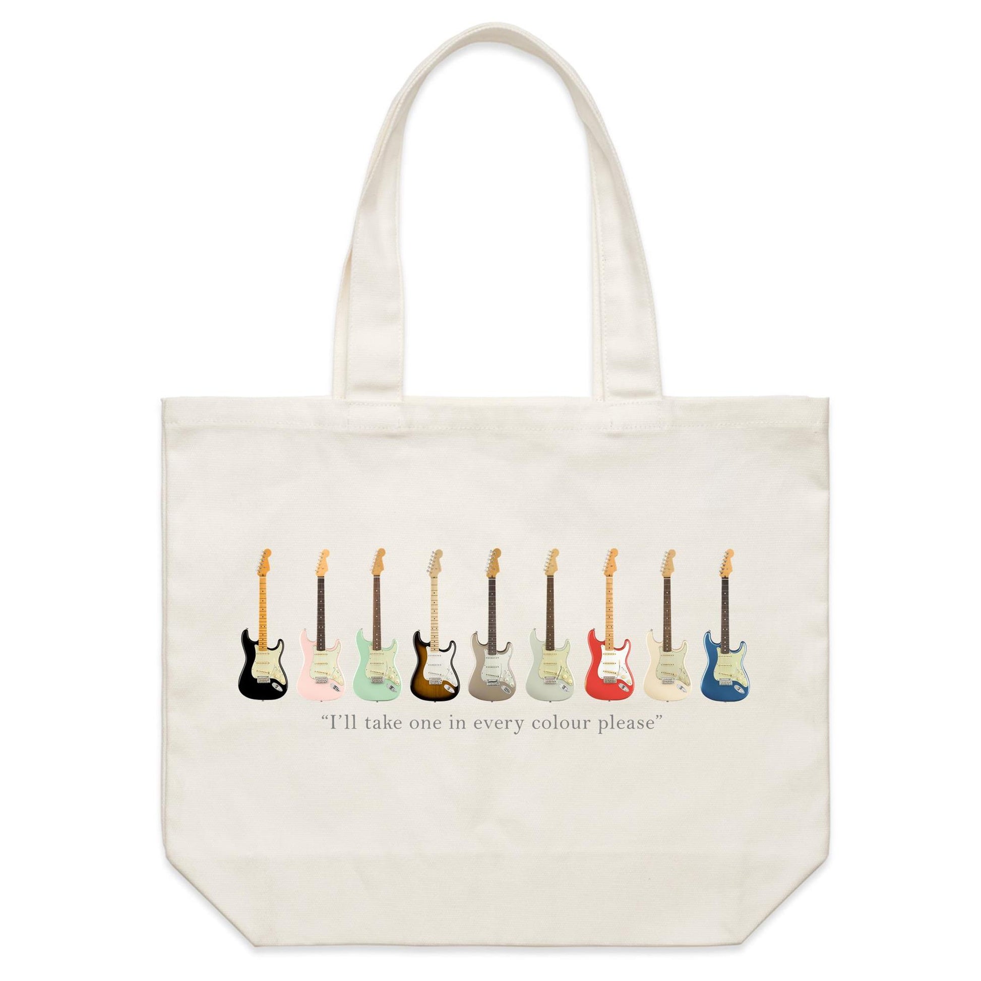 Guitars In Every Colour - Shoulder Canvas Tote Bag Default Title Shoulder Tote Bag