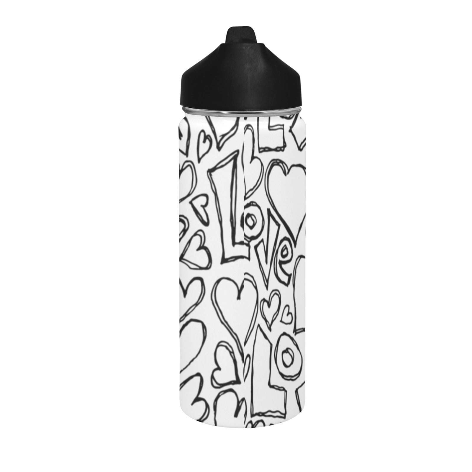 Love Insulated Water Bottle with Straw Lid (18 oz) Insulated Water Bottle with Straw Lid Printed Offshore