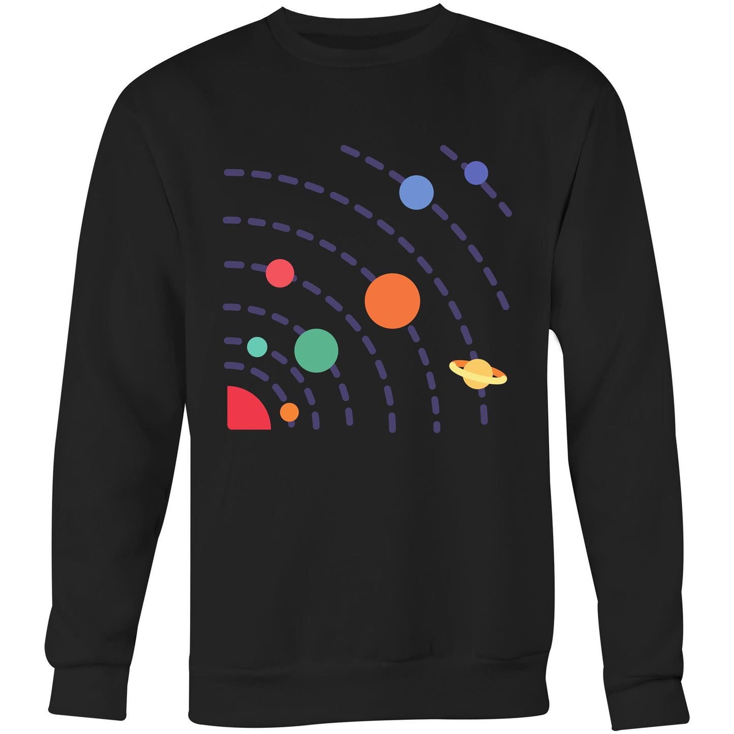 Solar System - Crew Sweatshirt Black Sweatshirt Mens Space Womens