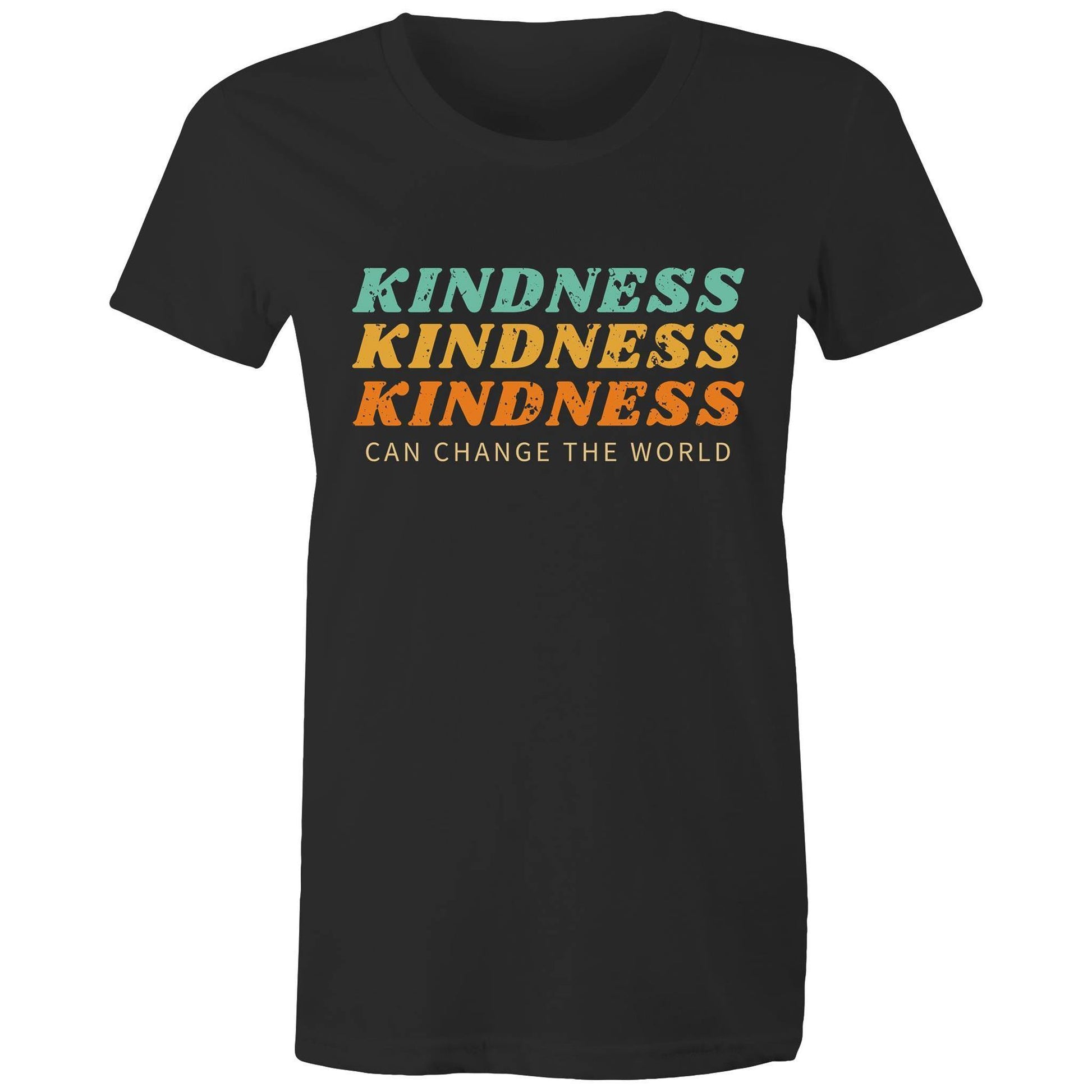 Kindness Can Change The World - Women's T-shirt Black Womens T-shirt Retro Womens