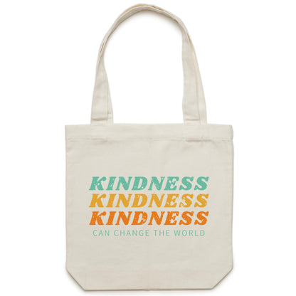 Kindness Can Change The World - Canvas Tote Bag Cream One-Size Tote Bag Motivation