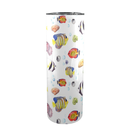 Tropical Fish - 20oz Tall Skinny Tumbler with Lid and Straw 20oz Tall Skinny Tumbler with Lid and Straw