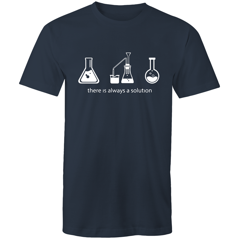 There Is Always A Solution - Mens T-Shirt Navy Mens T-shirt Funny Mens Science