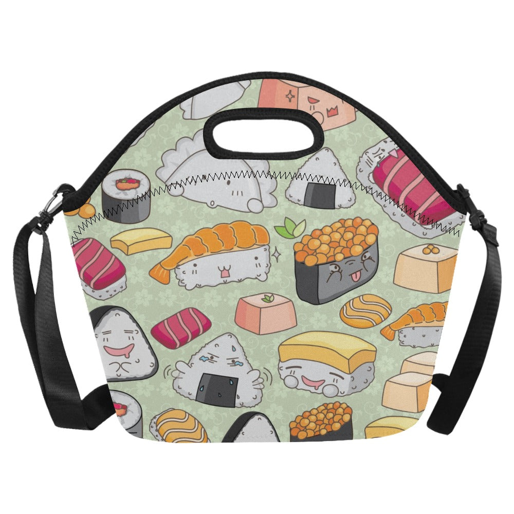 Sushi - Neoprene Lunch Bag/Large Neoprene Lunch Bag/Large Food Printed Offshore