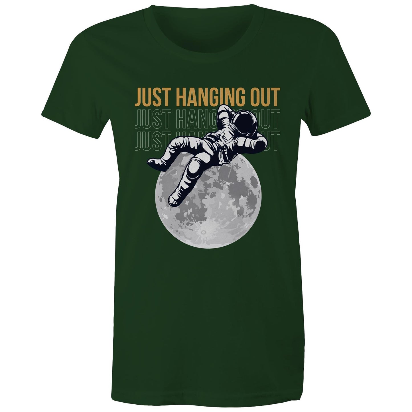 Just Hanging Out - Womens T-shirt Forest Green Womens T-shirt Space