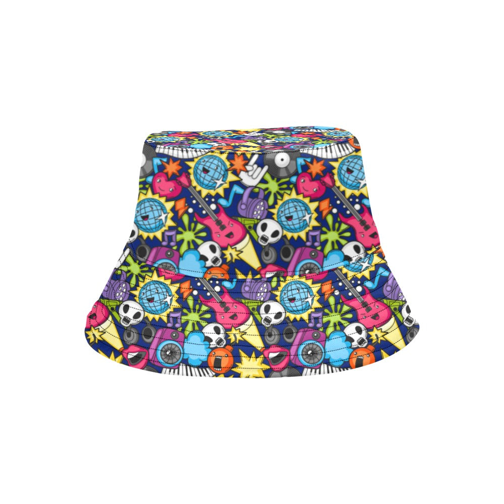 Sticker Music - Bucket Hat Bucket Hat for Women Music Printed Offshore