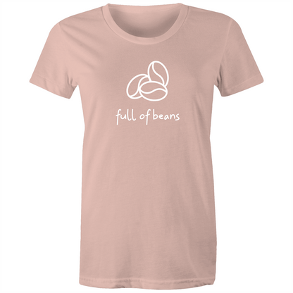 Full Of Beans - Women's T-shirt Pale Pink Womens T-shirt Coffee Womens