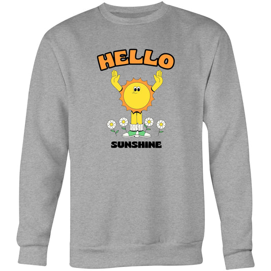 Hello Sunshine - Crew Sweatshirt Grey Marle Sweatshirt Retro Summer