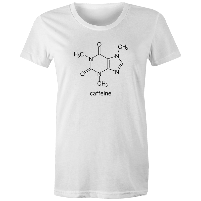 Caffeine Molecule - Women's T-shirt White Womens T-shirt Coffee Science Womens