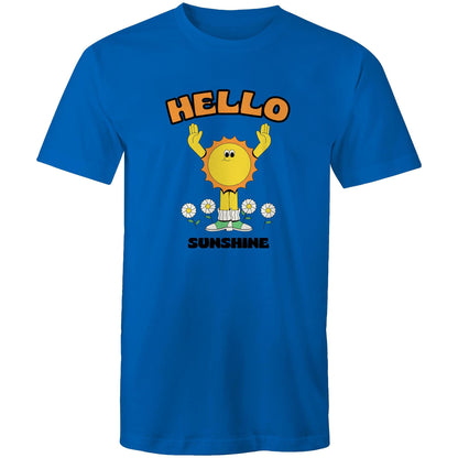 Hello Sunshine - Mens T-Shirt Bright Royal Mens T-shirt Retro Summer