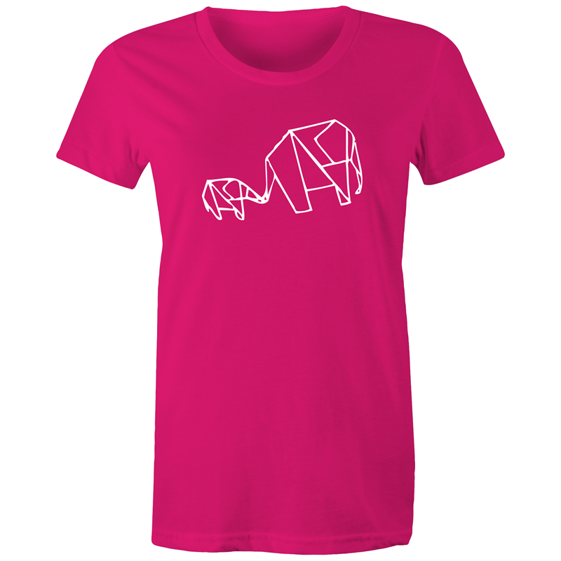 Origami Elephants - Women's T-shirt Fuchsia Womens T-shirt animal Womens