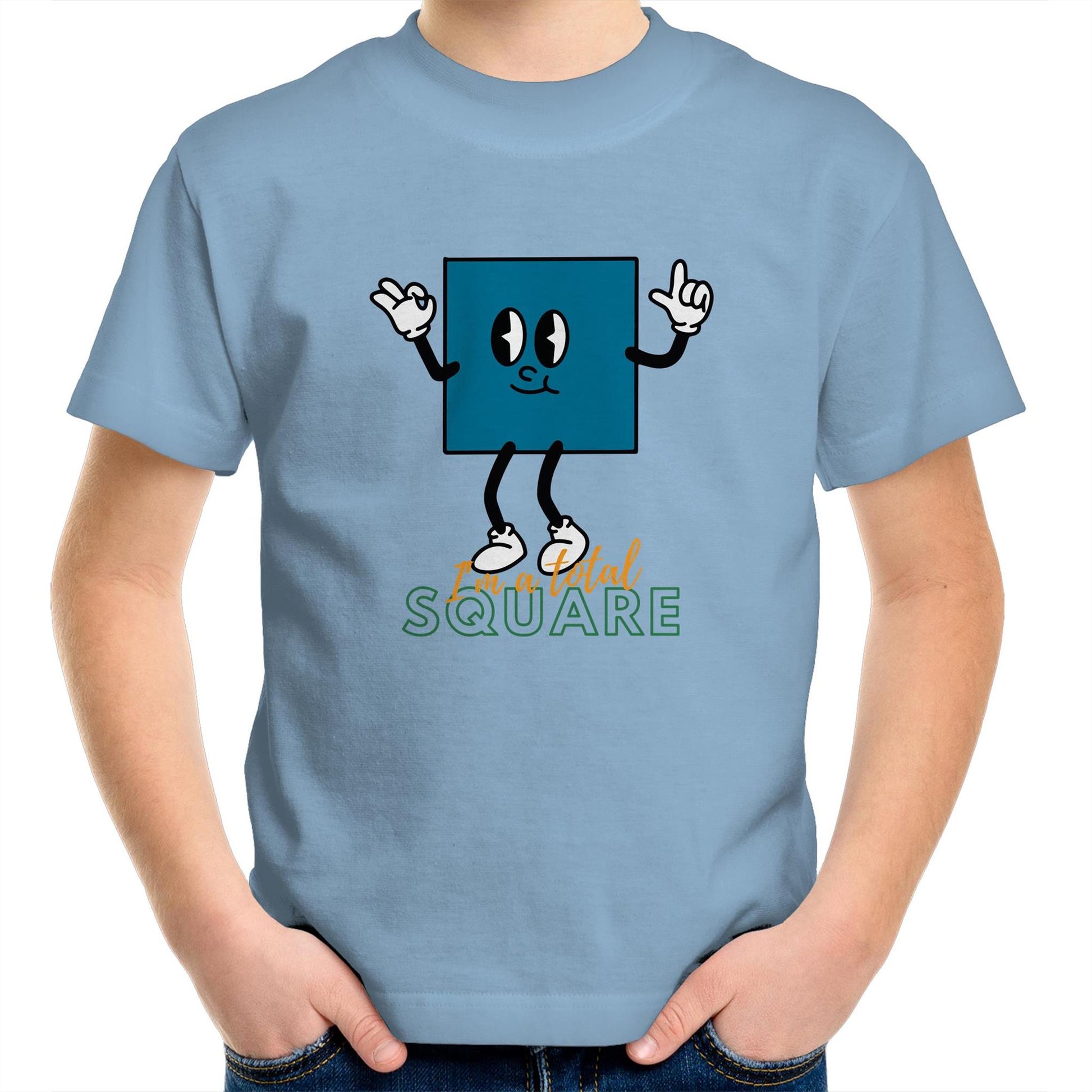 I'm A Total Square - Kids Youth Crew T-Shirt Carolina Blue Kids Youth T-shirt Funny Science