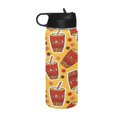 Cola Insulated Water Bottle with Straw Lid (18 oz) Insulated Water Bottle with Straw Lid Printed Offshore