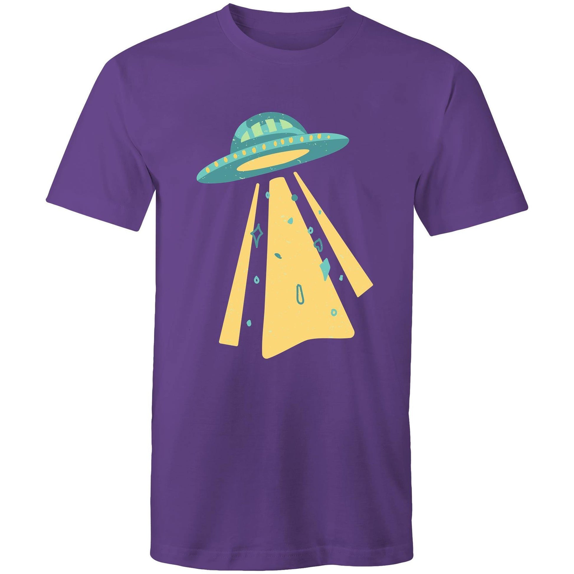 UFO - Mens T-Shirt Purple Mens T-shirt Mens Retro Sci Fi Space