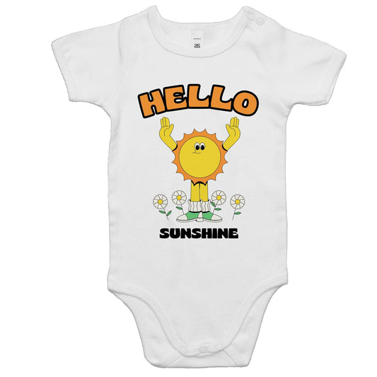 Hello Sunshine - Baby Bodysuit White Baby Bodysuit Retro Summer