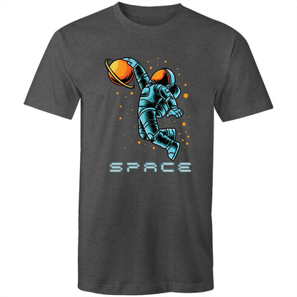 Astronaut Basketball - Mens T-Shirt Asphalt Marle Mens T-shirt Space