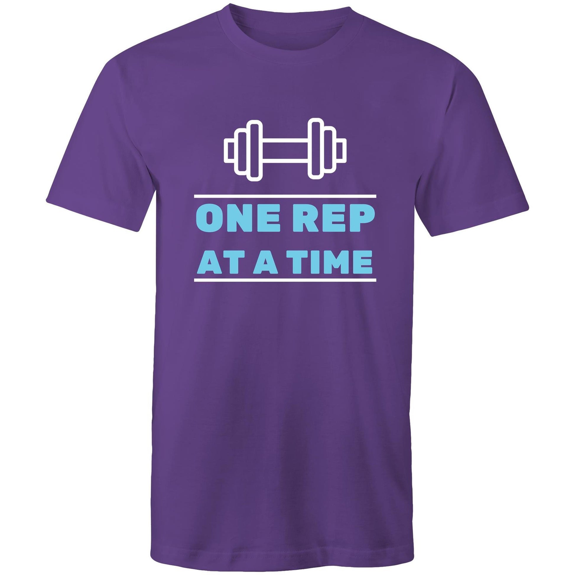 One Rep At A Time - Short Sleeve T-shirt Purple Fitness T-shirt Fitness Mens Womens