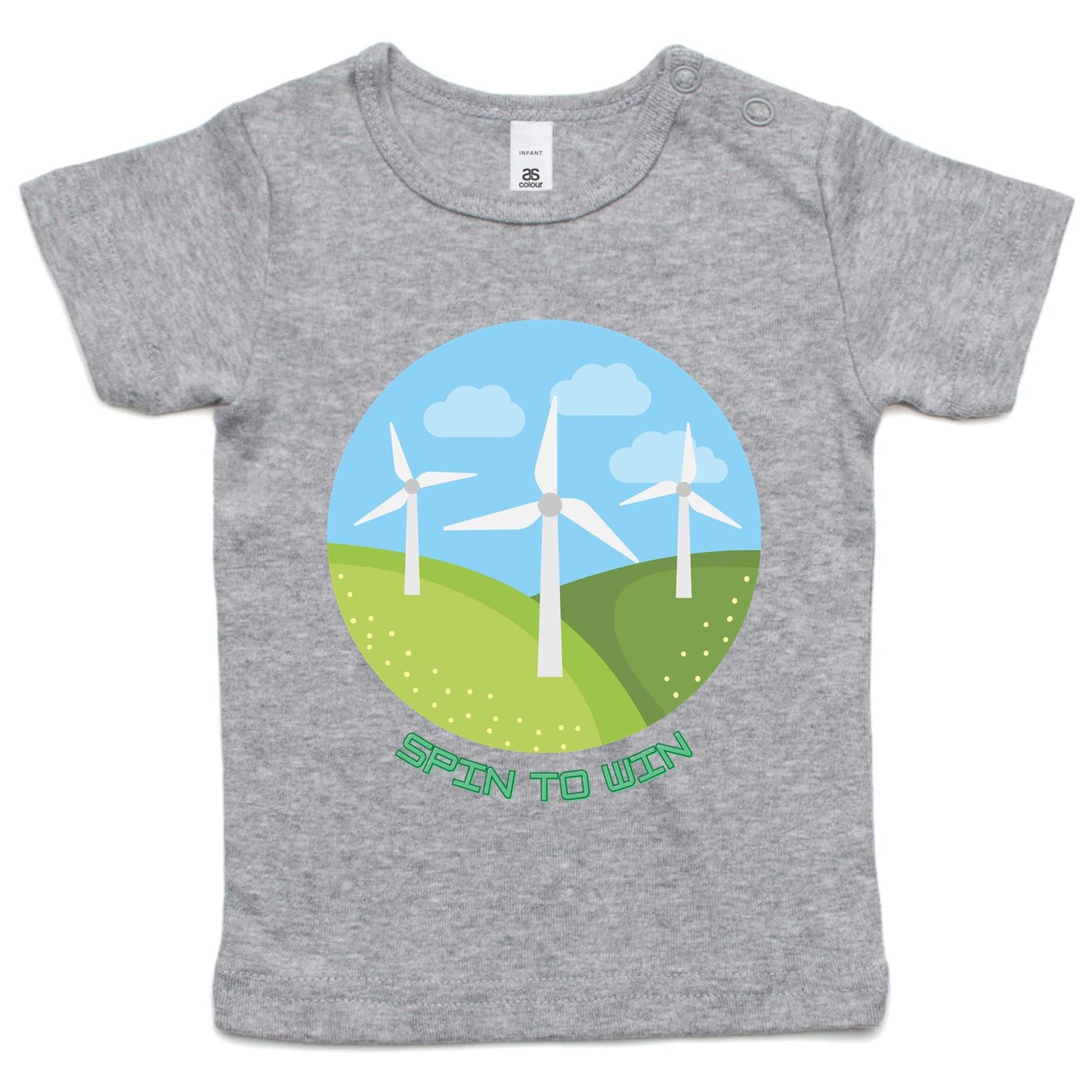 Spin To Win - Baby T-shirt Grey Marle Baby T-shirt Environment kids