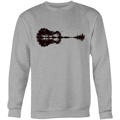 Guitar Reflection - Crew Sweatshirt Grey Marle Sweatshirt Music