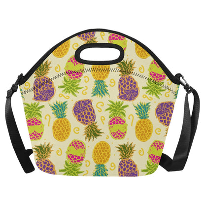 Pineapples - Neoprene Lunch Bag/Large Neoprene Lunch Bag/Large Food Printed Offshore