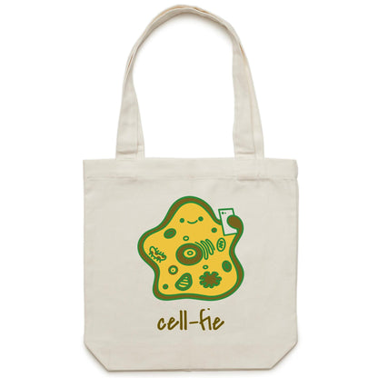 Cell-fie - Canvas Tote Bag Cream One Size Tote Bag Science