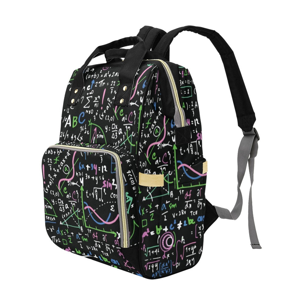 Equations In Green And Pink - Multi-Function Backpack Multifunction Backpack