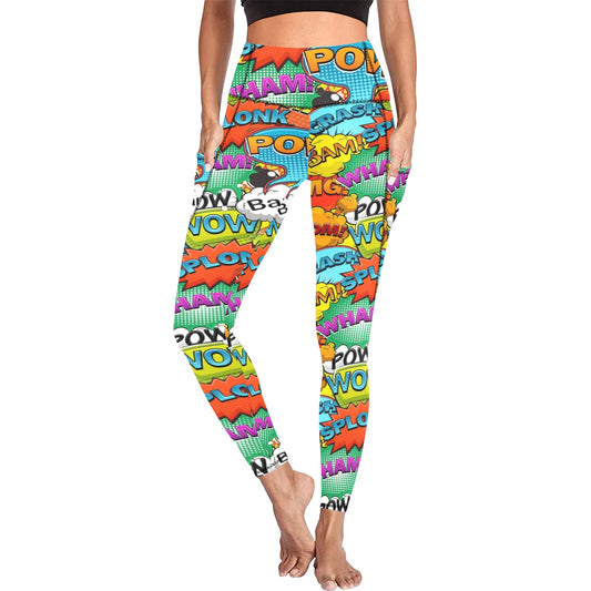 Comic Book 2 - Women's Leggings with Pockets Women's Leggings with Pockets S - 2XL comic Printed Offshore