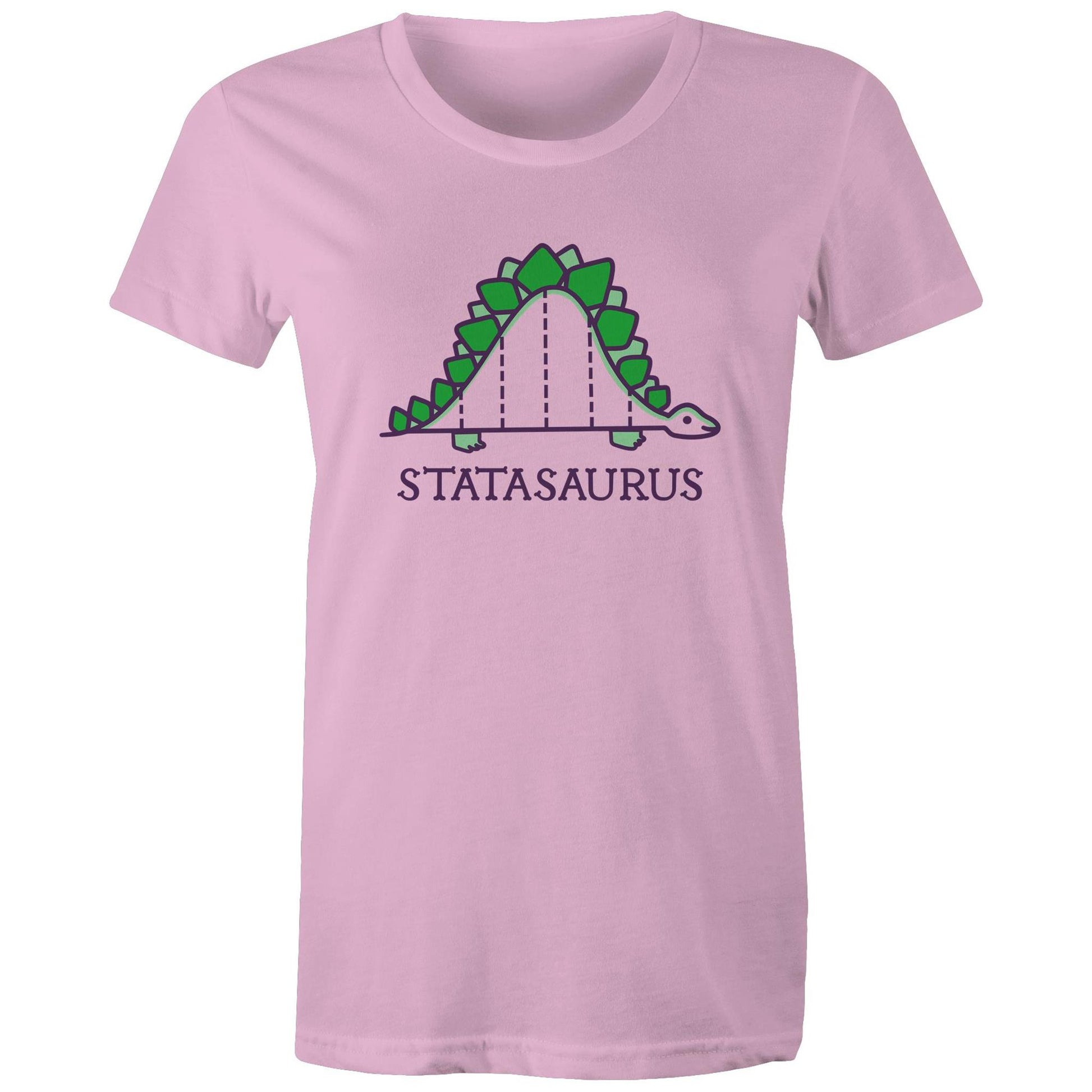 Statasaurus - Womens T-shirt Pink Womens T-shirt animal Maths Science