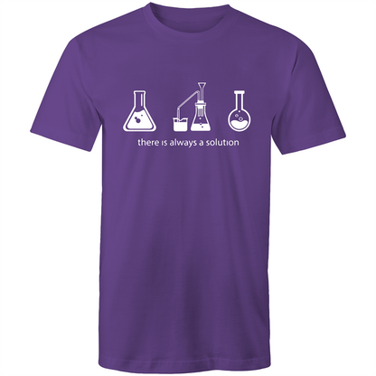 There Is Always A Solution - Mens T-Shirt Purple Mens T-shirt Funny Mens Science