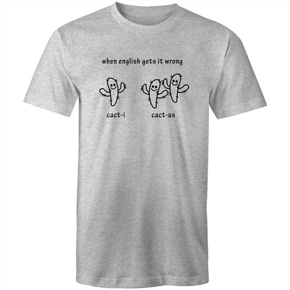 Cacti Cactus - Mens T-Shirt Grey Marle Mens T-shirt Funny Mens Plants