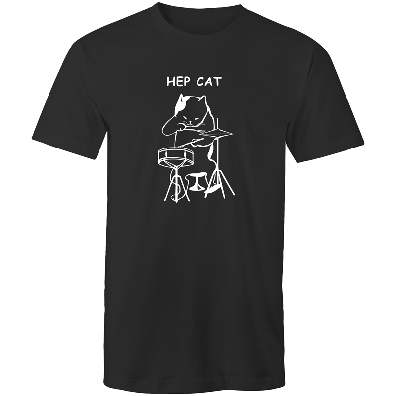 Hep Cat - Mens T-Shirt Black Mens T-shirt Funny Mens Music