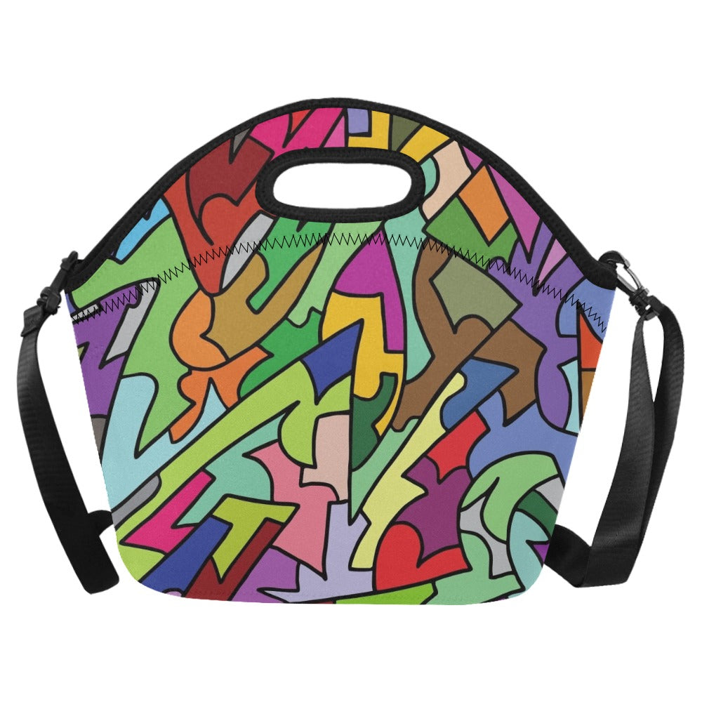 Bright Abstract - Neoprene Lunch Bag/Large Neoprene Lunch Bag/Large