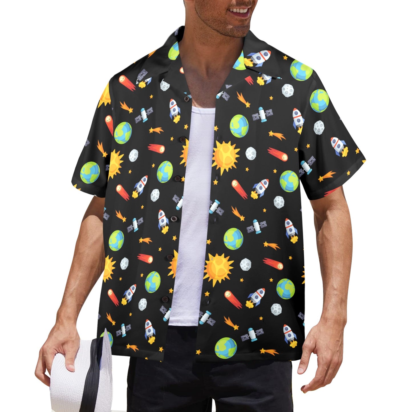 Busy Space - Mens Hawaiian Shirt Mens Hawaiian Shirt