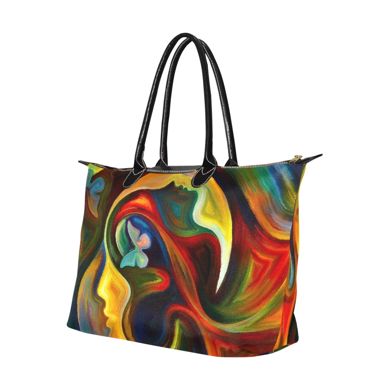 Face In Abstract - Single-Shoulder Handbag Single Shoulder Handbag Printed Offshore