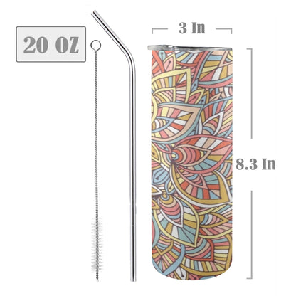 Colour Floral - 20oz Tall Skinny Tumbler with Lid and Straw 20oz Tall Skinny Tumbler with Lid and Straw Printed Offshore