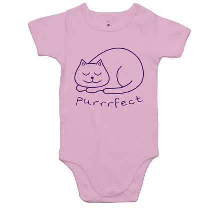 Purrrfect - Baby Bodysuit Pink Baby Bodysuit animal kids