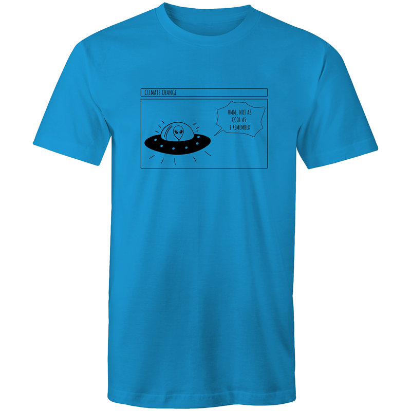 Alien Climate Change - Mens T-Shirt Arctic Blue Mens T-shirt comic Environment Funny Mens Sci Fi Space