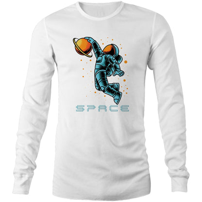 Astronaut Basketball - Long Sleeve T-Shirt White Unisex Long Sleeve T-shirt Space