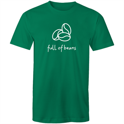 Full Of Beans - Mens T-Shirt Kelly Green Mens T-shirt Coffee Mens