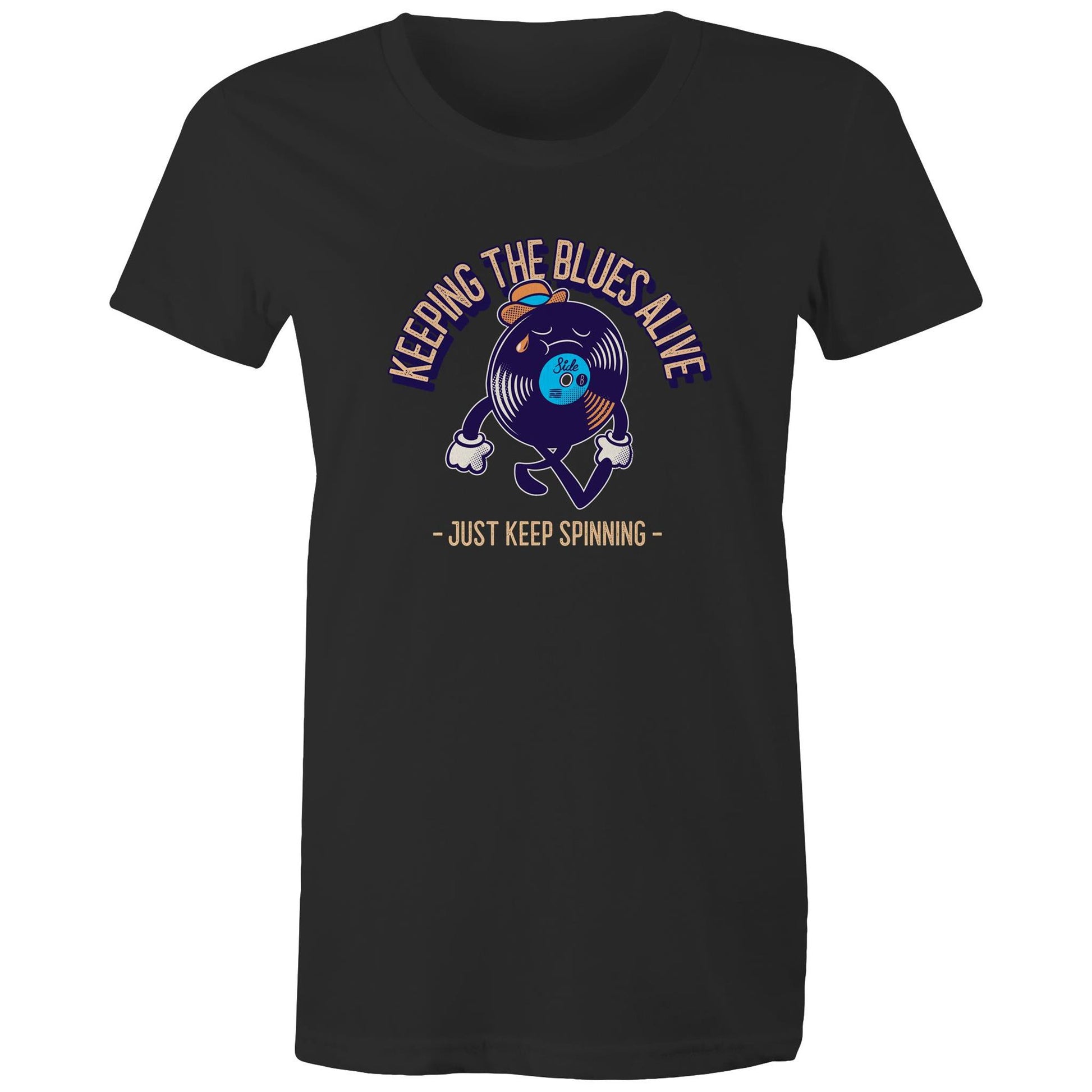 Keeping The Blues Alive - Womens T-shirt Black Womens T-shirt Music